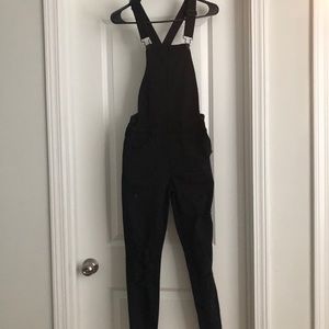 American Eagle black high waisted overalls